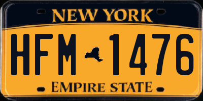NY license plate HFM1476