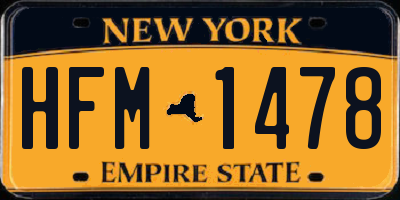 NY license plate HFM1478