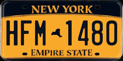 NY license plate HFM1480