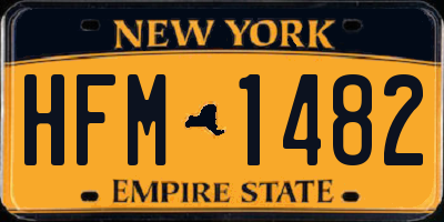 NY license plate HFM1482