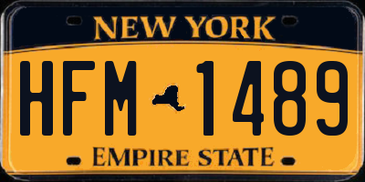 NY license plate HFM1489