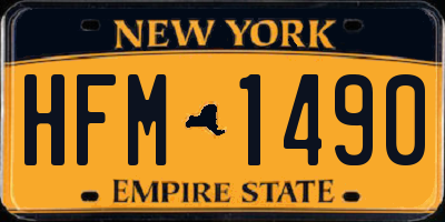 NY license plate HFM1490