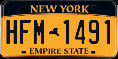 NY license plate HFM1491