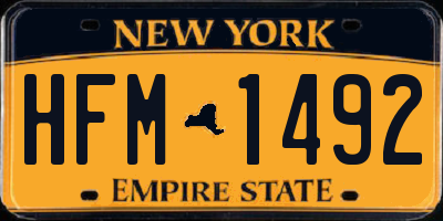 NY license plate HFM1492