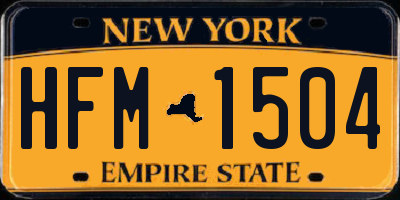 NY license plate HFM1504