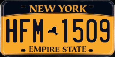 NY license plate HFM1509