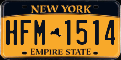 NY license plate HFM1514