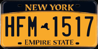 NY license plate HFM1517