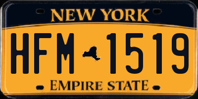 NY license plate HFM1519