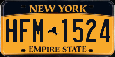 NY license plate HFM1524
