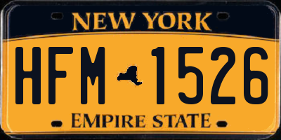 NY license plate HFM1526