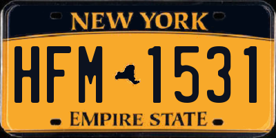 NY license plate HFM1531