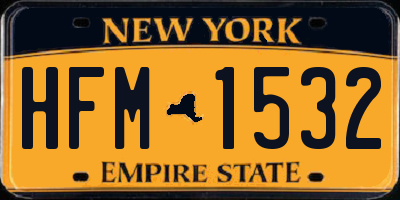 NY license plate HFM1532