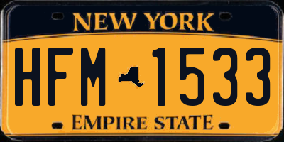 NY license plate HFM1533