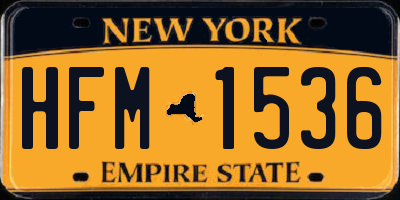 NY license plate HFM1536