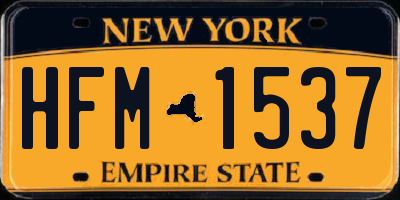 NY license plate HFM1537