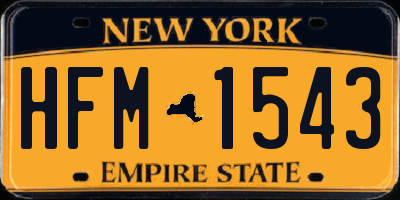 NY license plate HFM1543