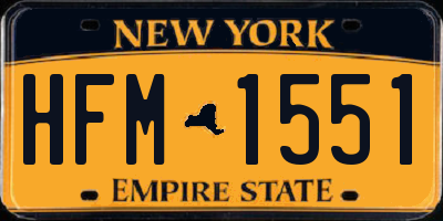 NY license plate HFM1551