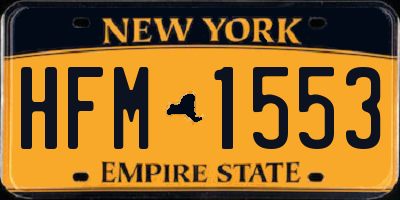 NY license plate HFM1553