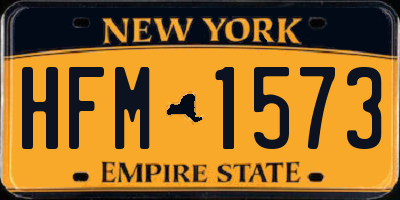 NY license plate HFM1573