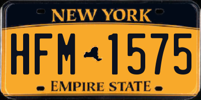 NY license plate HFM1575