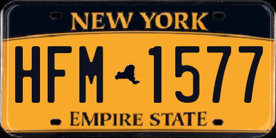 NY license plate HFM1577