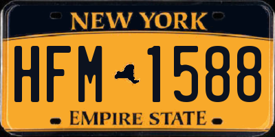 NY license plate HFM1588
