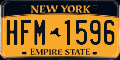 NY license plate HFM1596