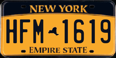 NY license plate HFM1619