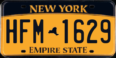 NY license plate HFM1629
