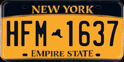 NY license plate HFM1637