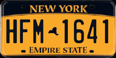 NY license plate HFM1641