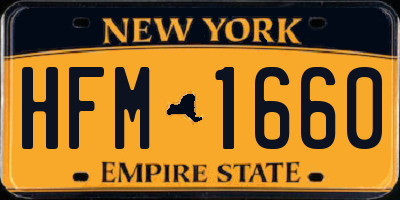 NY license plate HFM1660