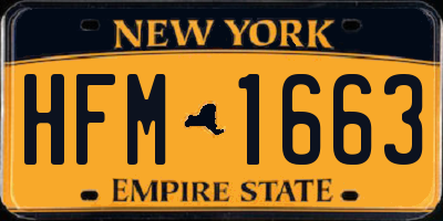 NY license plate HFM1663