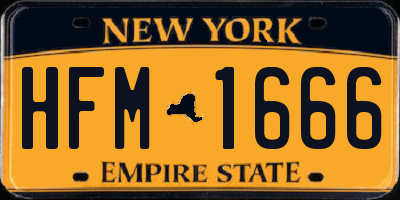 NY license plate HFM1666