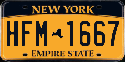 NY license plate HFM1667
