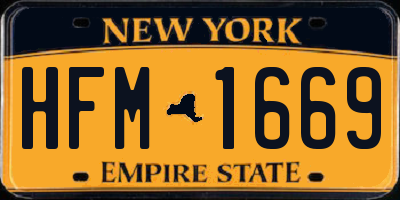 NY license plate HFM1669