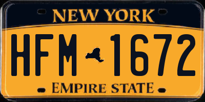 NY license plate HFM1672