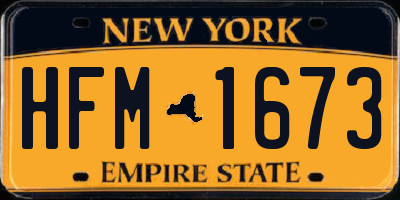 NY license plate HFM1673