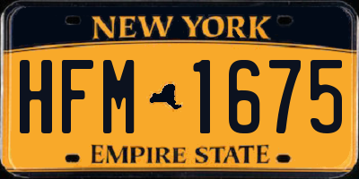 NY license plate HFM1675