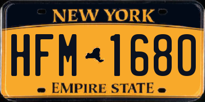 NY license plate HFM1680
