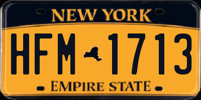 NY license plate HFM1713