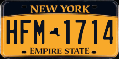 NY license plate HFM1714