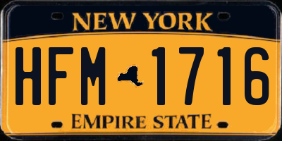 NY license plate HFM1716