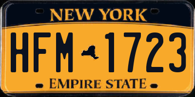 NY license plate HFM1723