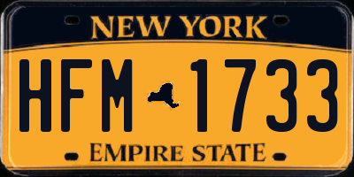 NY license plate HFM1733