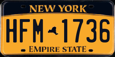 NY license plate HFM1736