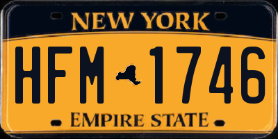 NY license plate HFM1746