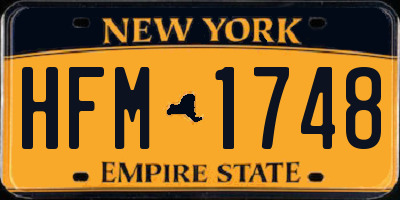 NY license plate HFM1748