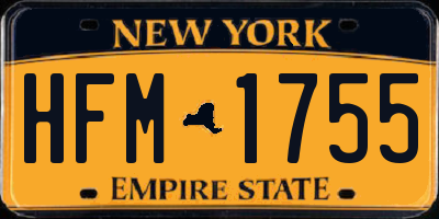 NY license plate HFM1755